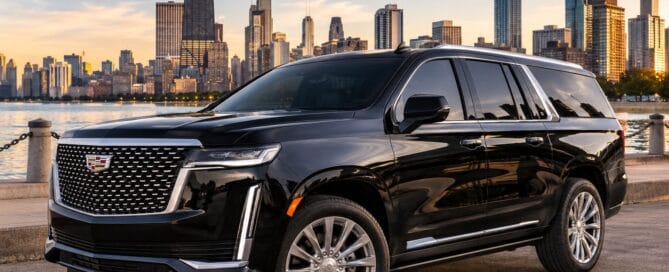 Chicago Chauffeured SUV Service with a black premium SUV in Chicago