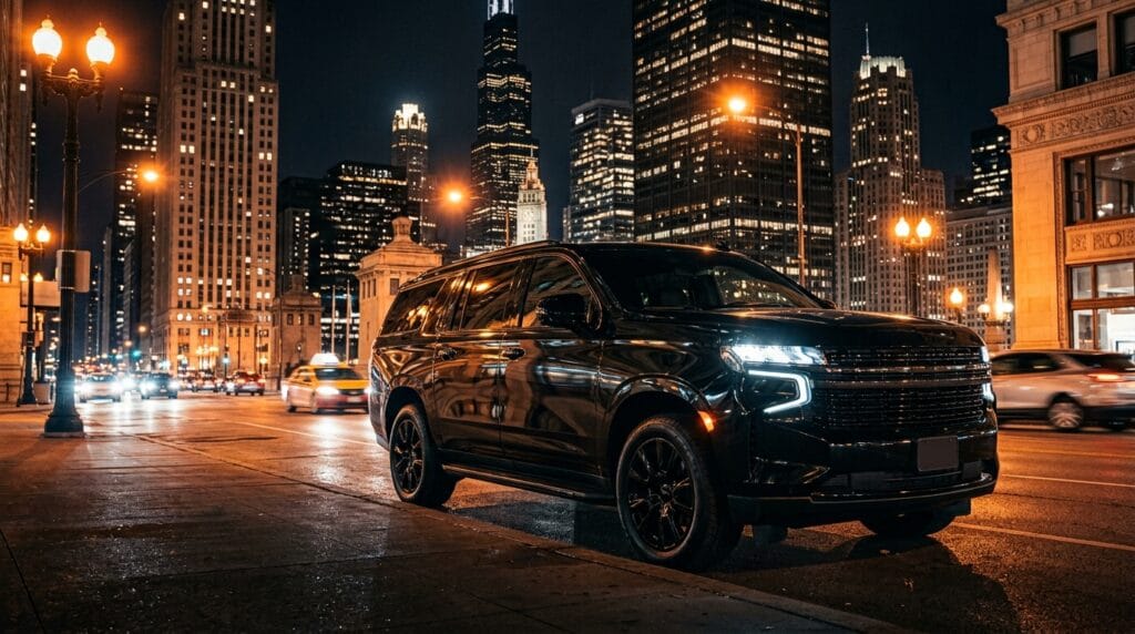 gmc suburban black car service