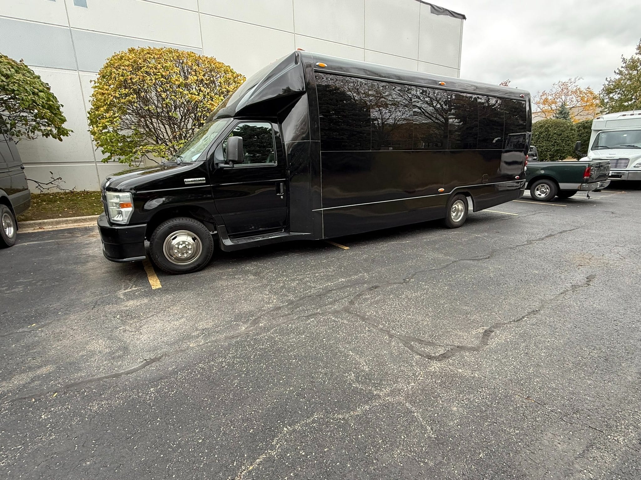 Black Rock Limo party bus parked in Willowbrook, Illinois
